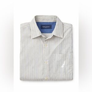 Nautica Preppy Men's Casual Striped Long Sleeve Button Down